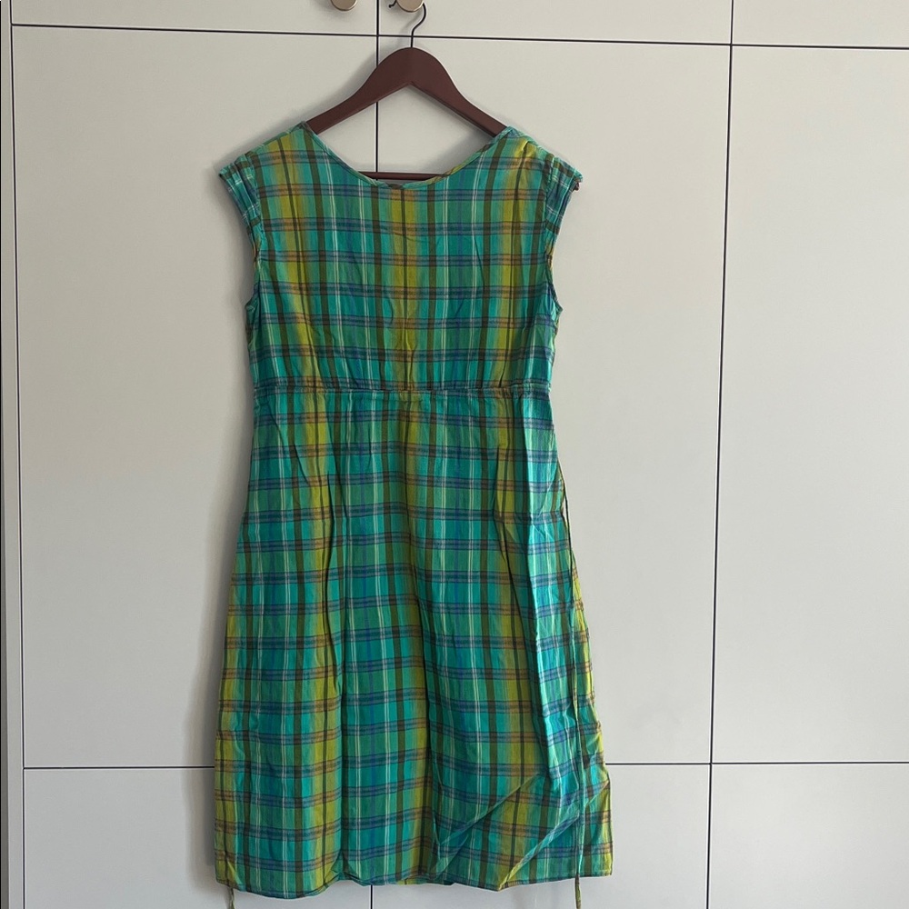 Eddie Bauer Green Cotton Fully Lined Dress - 10 - Picture 5 of 5